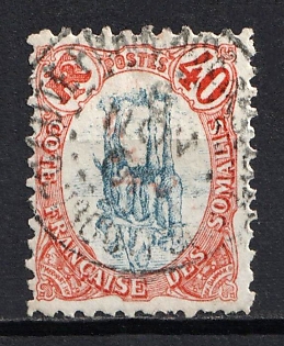 1902 40c Somali, French Colonies, INVERTED center