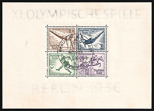 1936 (15 Aug) 'XI Olympiade in Berlin', Third Reich, Germany, Souvenir Sheet, Commemorative Postmark