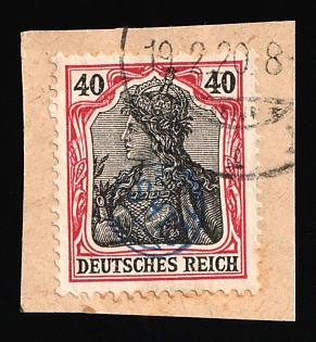 1920 40pf on piece, Joining of Upper Silesia, Germany, French Occupation, Signed, Certificate