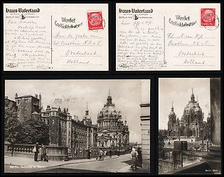 1932 (13 Sep) 'Become Radio Listener', Weimar Republic, Germany, Postcards with Advertising Logo from Berlin to Oosterbeek (Netherlands), franked with 15pf