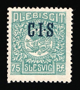 1920 75pf Joining of Schleswig, Germany, Official Stamps, Signed
