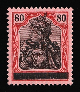 1920 80pf Saar, Germany, Certificate, Signed