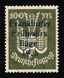 1925 100m 'Frankfurt Spring Flights', Weimar Republic, Germany, Semi-Official Airmail Stamp