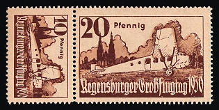 1930 'Regensburg Air Show', German Empire, Germany, Semi-Official Airmail Stamps, Se-tenant, Zusammendrucke