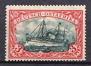 1919 3r East Africa, German Colonies, Kaiser’s Yacht, Germany, Signed