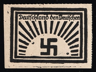 1920-1945 'Germany for the Germans', Nazi Germany Third Reich Propaganda Label Stamp