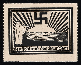 1920-1945 'Germany for the Germans', Nazi Germany Third Reich Propaganda Label Stamp
