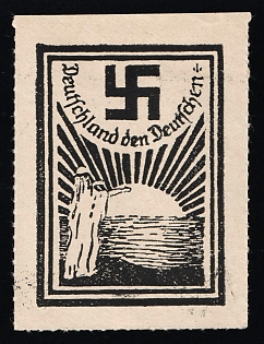 1920-1945 'Germany for the Germans', Nazi Germany Third Reich Propaganda Label Stamp