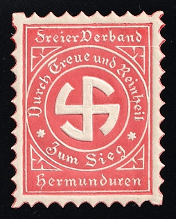 1920-1945 'Through Loyalty and Purity to Victory', Swastika, Nazi Germany Third Reich Propaganda Label Stamp