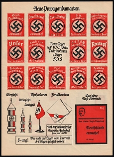 1920-1945 'New Propaganda Stamps', Swastika, Nazi Germany Third Reich Propaganda Label Stamp