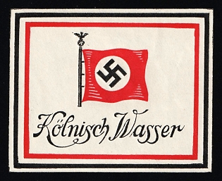 1920-1945 'Cologne Water', Swastika, Nazi Germany Third Reich Propaganda Label Stamp