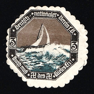 1920-1945 'German National Association', Nazi Germany Third Reich Propaganda Label Stamp