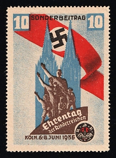 1936 'Special Contribution Children's Day', Nazi Germany Third Reich Propaganda Label Stamp