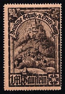 1920-1945 'German Protection and Krutz Castle', Nazi Germany Third Reich Propaganda Label Stamp