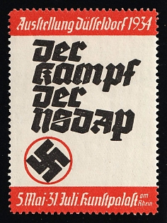 1934 'The NSDAP's Struggle', Nazi Germany Third Reich Propaganda Label Stamp
