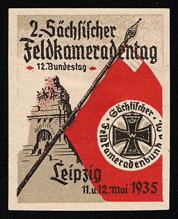 1935 'Saxon Field Comrades' Day', Nazi Germany Third Reich Propaganda Label Stamp