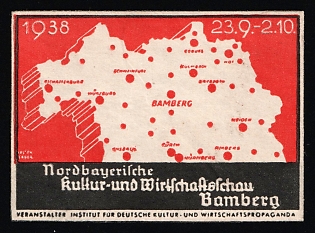 1938 'Cultural and Economic Exhibition', Nazi Germany Third Reich Propaganda Label Stamp