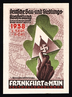1938 'German Building and Settlement Exhibition', Nazi Germany Third Reich Propaganda Label Stamp