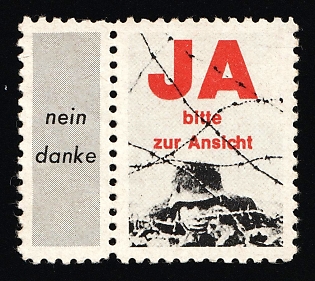 1920-1945 'Yes Please View', Nazi Germany Third Reich Propaganda Label Stamp