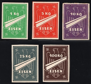 1920-1945 '1-100 kg Iron', Nazi Germany Third Reich Propaganda Revenue Stamp