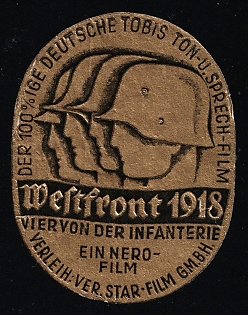 1918 'Western Front 1918 Four of the Infantry', Nazi Germany Third Reich Propaganda Label Stamp