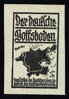 1920-1945 'The German People's Soil', Nazi Germany Third Reich Propaganda Label Stamp