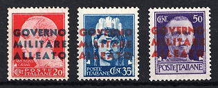 1943 Italy, Allied Military Goverment Overprints for Use in Naples, Military Post