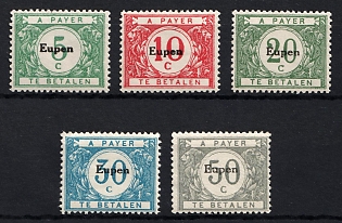 1920 Eupen, Belgium, German Occupation, Germany, Official Stamps, Complete Set,
