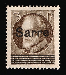 1920 50pf Saar, Germany, Signed, Certificate