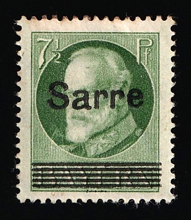 1920 7 1/2pf Saar, Germany, Signed