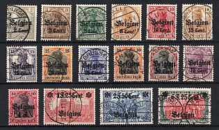 1916-18 Belgium, German Occupation, Germany, Complete Set