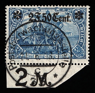 1916 2fr 50c Western Lands, German Occupation, Germany, Margin, Sheet Inscription, Signed