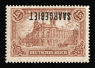 1920 1,50m Saar, Germany, Signed, Certificate, INVERTED Overprint