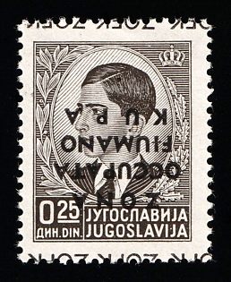 1941 0.25din Fiume and Kupa, Italian Occupation, INVERTED Overprint