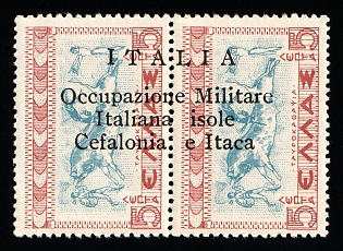 1941 5l Kefalonia and Ithaca, Italian Occupation, Pair, Signed