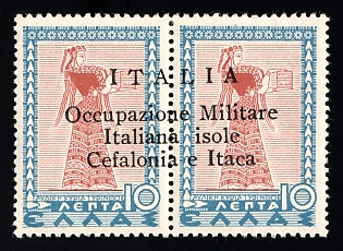 1941 10l Kefalonia and Ithaca, Italian Occupation, Pair, Signed