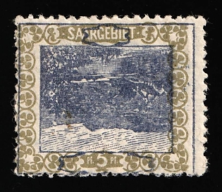 1921 5pf Saar, Germany, Signed, INVERTED of center