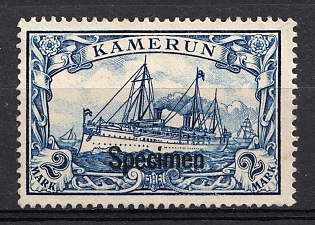 1900 2m Cameroon, German Colonies, Kaiser’s Yacht, Germany, Specimen