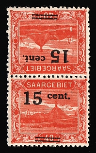 1921 Saar, Germany, Signed, Tete-beche