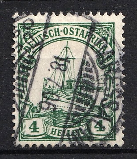 1905 4h East Africa, German Colonies, Kaiser’s Yacht, Germany, Blackish-green Color