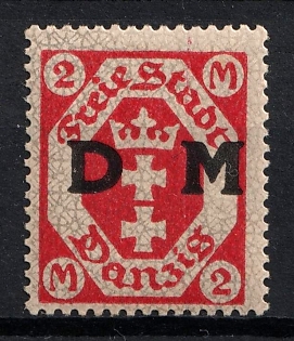 1921 2m Danzig Gdansk, Germany, Official Stamp