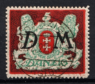 1922 5m Danzig Gdansk, Germany, Official Stamp