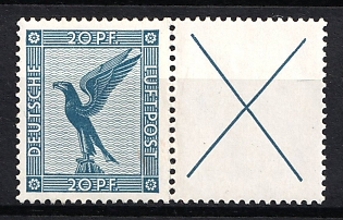 1930 20pf Weimar Republic, Germany, Se-tenant, Zusammendrucke, Airmail