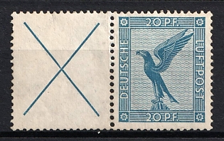 1931 20pf Weimar Republic, Germany, Se-tenant, Zusammendrucke, Airmail