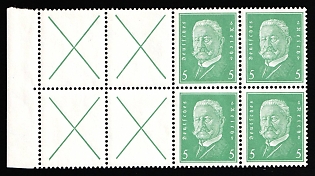 1928 Weimar Republic, Germany, Se-tenant, Zusammendrucke, Block