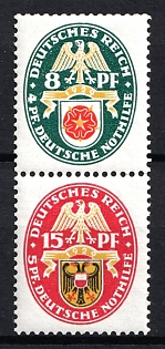 1928 Weimar Republic, Germany, Se-tenant, Zusammendrucke