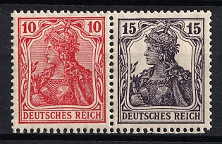 1919 Weimar Republic, Germany, Se-tenant, Zusammendrucke