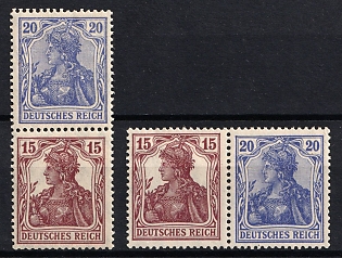 1920 Weimar Republic, Germany, Se-tenants, Zusammendrucke