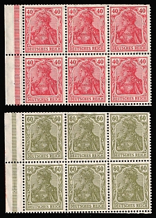 1921 Weimar Republic, Germany, Se-tenants, Zusammendrucke, Blocks
