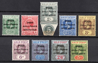 1916 Togo, British Occupation of German West Africa, London Overprints